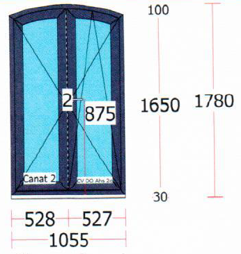 Draai/kiepraam met 2 vleugels antracietgrijs - 1055x1780 mm