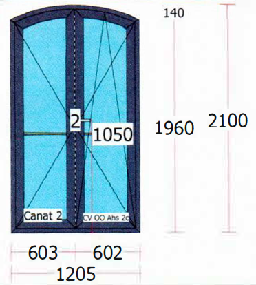 Draai/kiepraam met 2 vleugels antracietgrijs - 1205x2100 mm