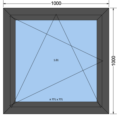 Draai/kiepraam antracietgrijs - 1000x1000mm