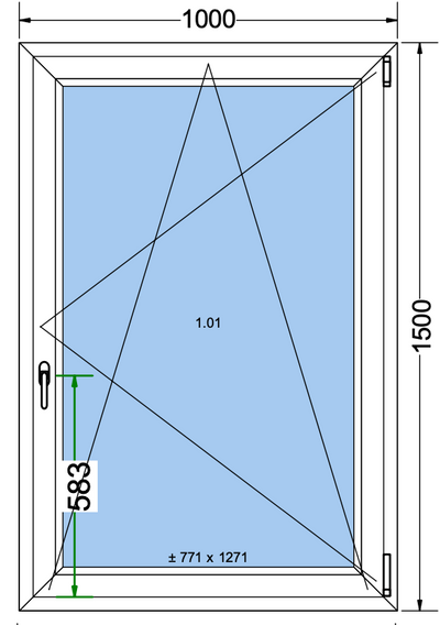 Draai/kiepraam antracietgrijs - 700x800mm