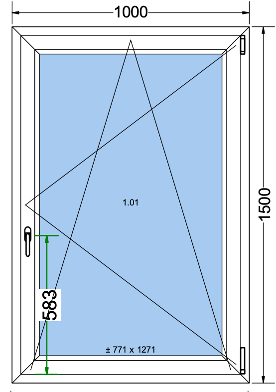 Finestra Anta/Anta Antracite - 1000x1500 MM