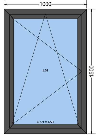 Finestra Anta/Anta Antracite - 1000x1500 MM