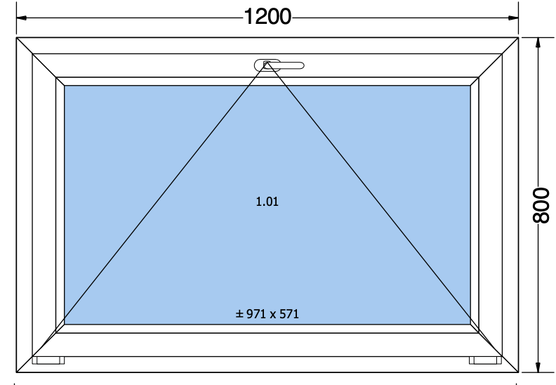 Finestra a ribalta bianca - 1200x800 mm