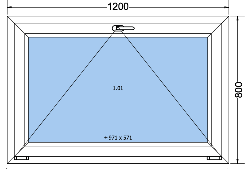 Finestra a ribalta - grigio antracite 1200x800 mm