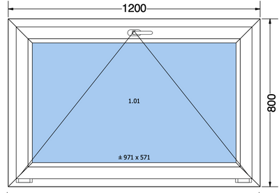 Kiep raam wit - 1200x800 mm