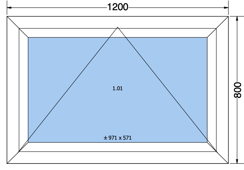 Finestra a ribalta bianca - 1200x800 mm