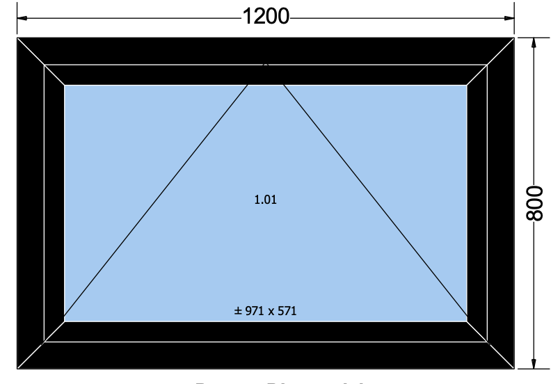 KIEP RAAM ZWART - 1200x800 mm