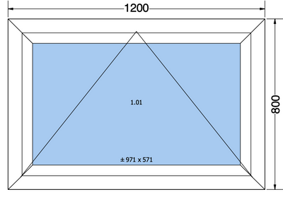 Kiep raam wit - 1200x800 mm