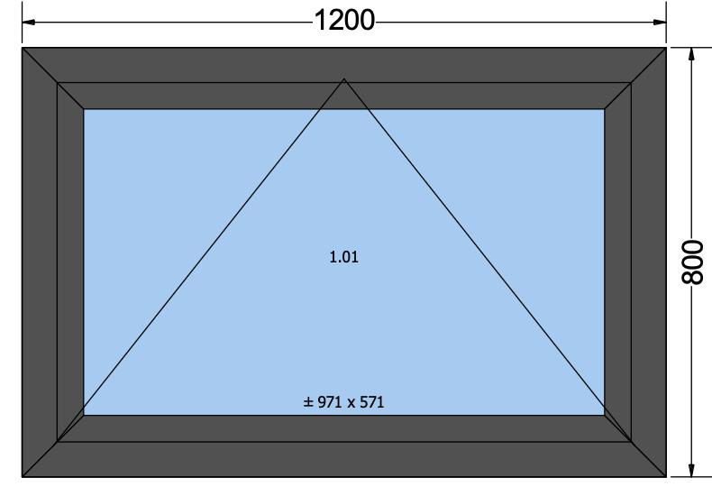 Finestra a ribalta - grigio antracite 1200x800 mm