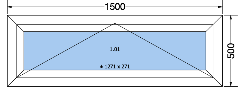 Finestra a ribalta bianca - 1500x500 mm