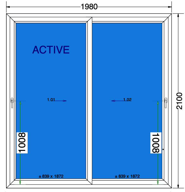 Finestra scorrevole antracite - 1980x2100 mm