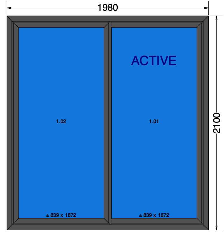 Finestra scorrevole antracite - 1980x2100 mm