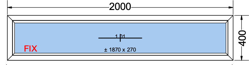 Vast raam antracietgrijs - 2000x400 mm