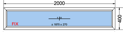 Vast raam antracietgrijs - 2000x400 mm