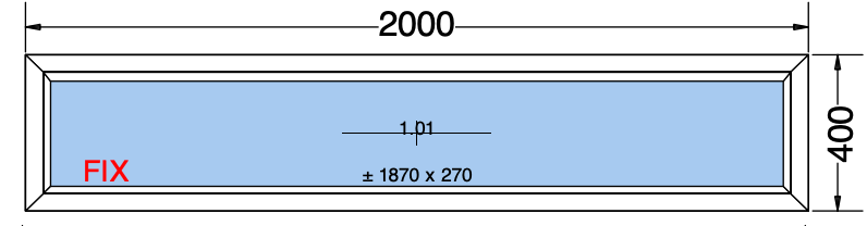 FINESTRA FISSA BIANCA - 2000x400 MM