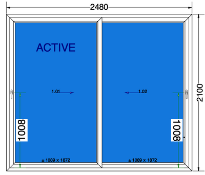 Finestra scorrevole antracite - 2480x2100 mm