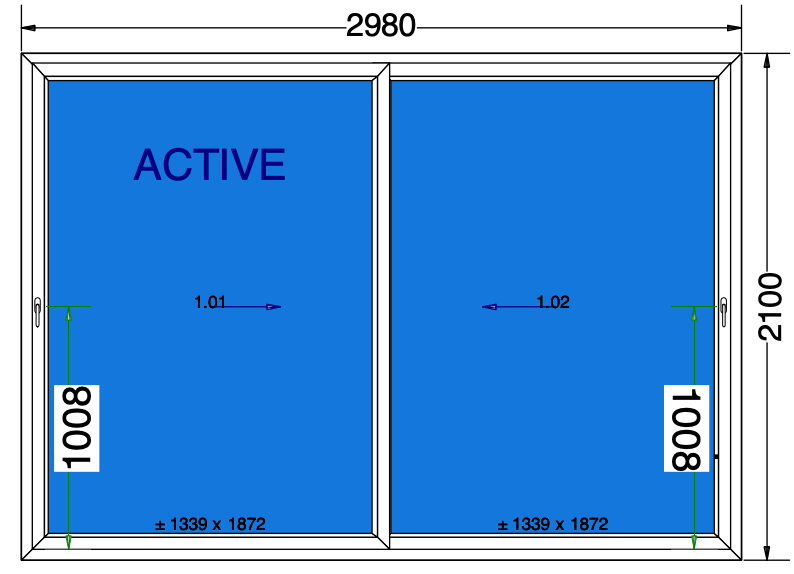 Finestra scorrevole antracite - 2980x2100 mm