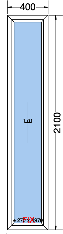 VAST RAAM WIT - 400x2100 MM