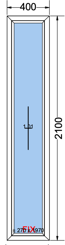 Vast raam antracietgrijs - 400x2100 mm