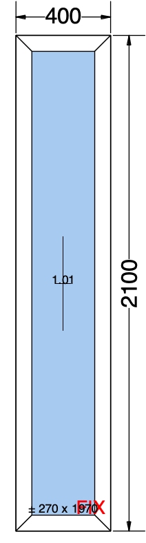 VAST RAAM WIT - 400x2100 MM