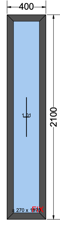 Vast raam antracietgrijs - 400x2100 mm