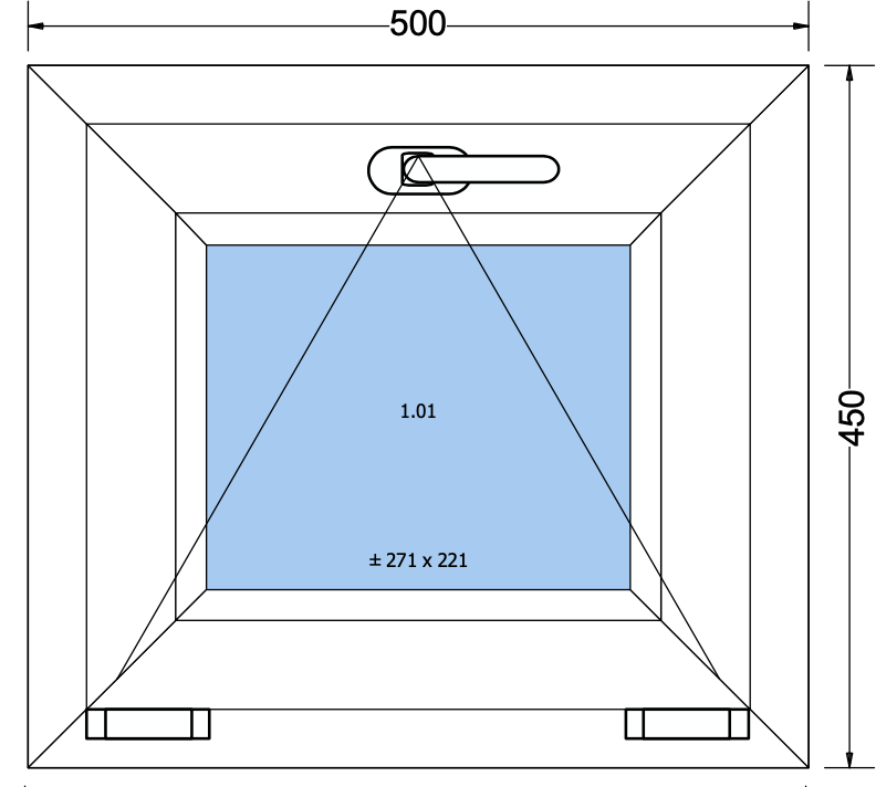 Kiep raam - antracietgrijs 500x450 mm