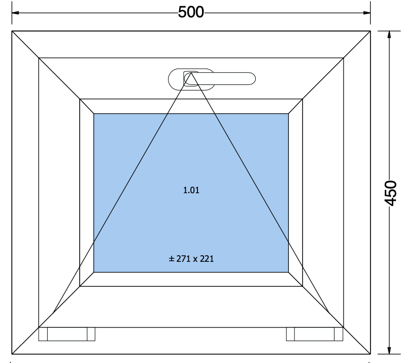 Finestra a ribalta bianca - 500x450 mm