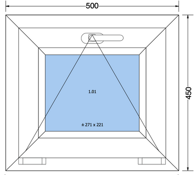 Finestra a ribalta bianca - 500x450 mm