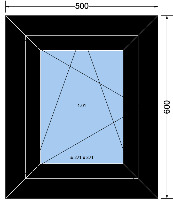 Finestra ad anta/ribalta nera - 500x600mm