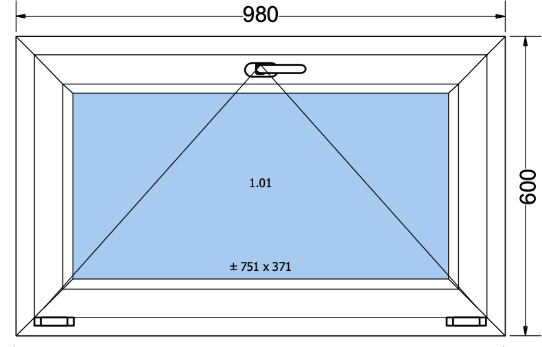 Kiep raam - antracietgrijs 980x600 mm