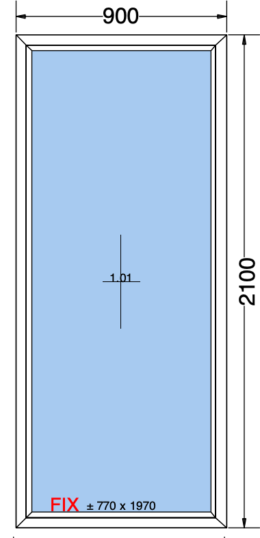 FINESTRA FISSA BIANCA - 900x2100 MM