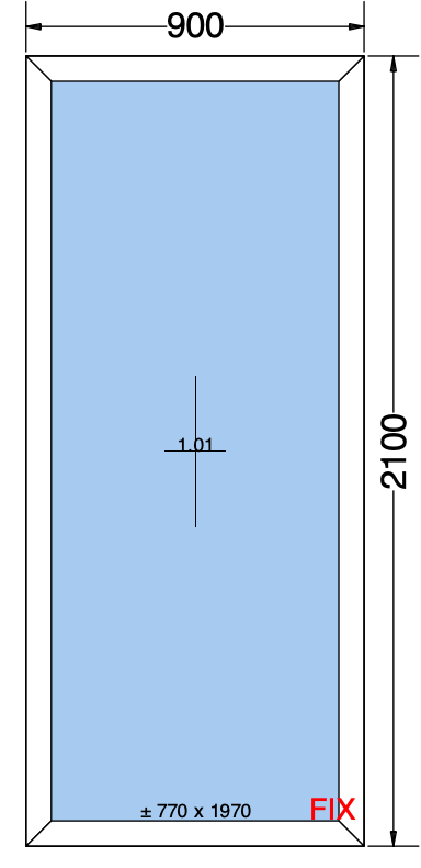 VAST RAAM WIT - 900x2100 MM