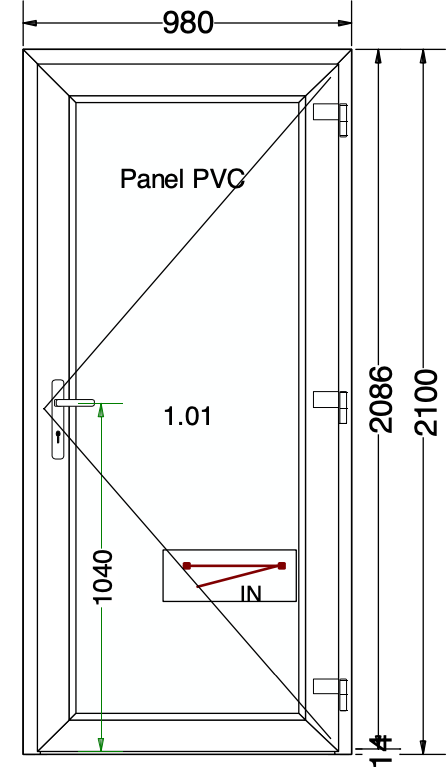 Pannello porta bianco - 980x2100