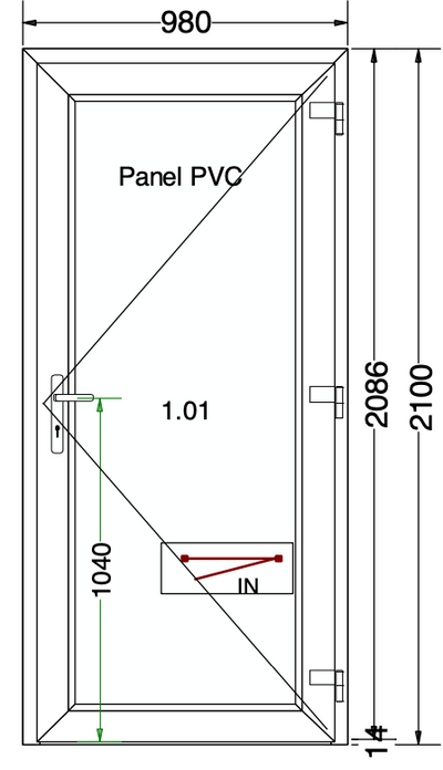 Pannello porta bianco - 980x2100