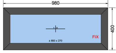 Vast raam antracietgrijs - 980x400 mm