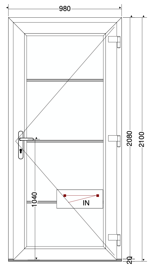 Porta 1/2 anta bianca - 980x2000 mm