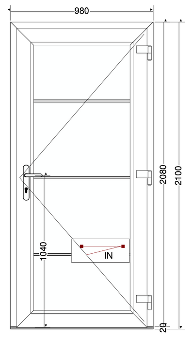 Porta 1/2 anta bianca - 980x2000 mm