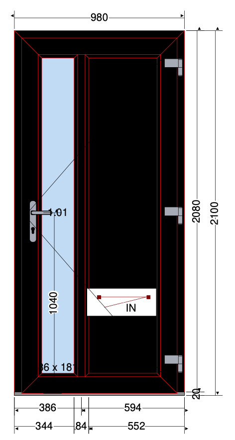 ANTA SABBIATA NERA - 980X2100