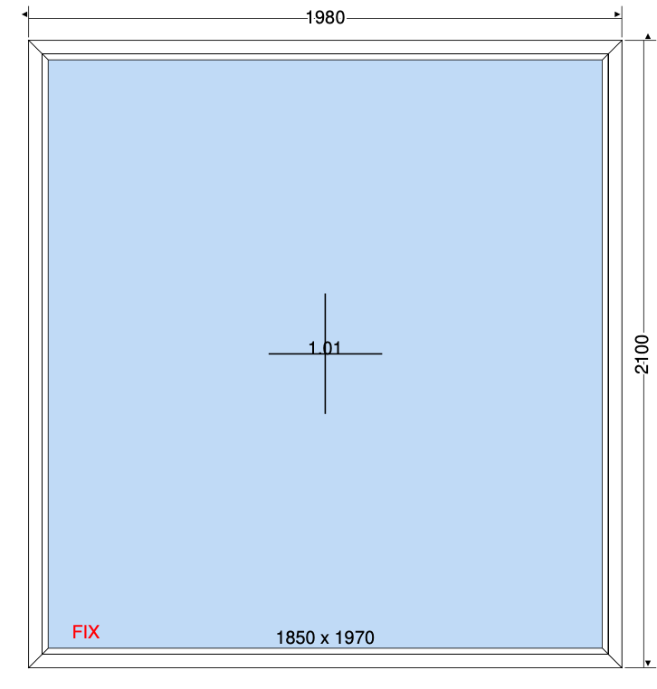 VAST RAAM WIT - 1980x2100 MM