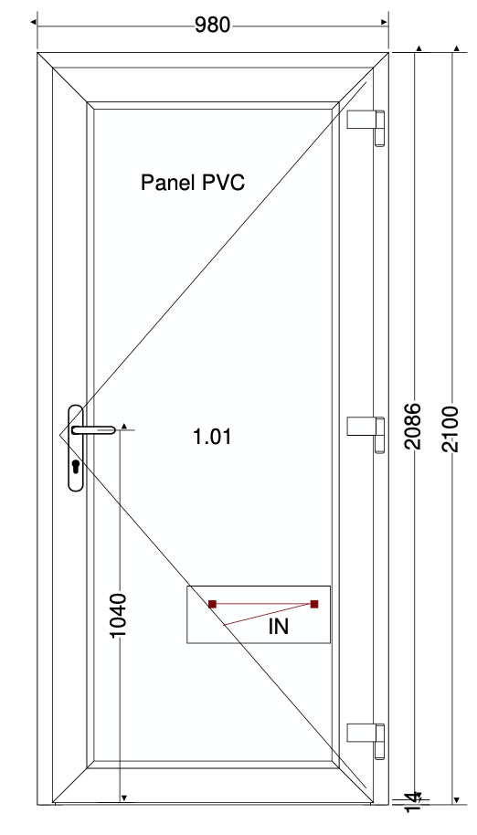 DEUR PANEEL ANTRACIET - 980X2100 MM