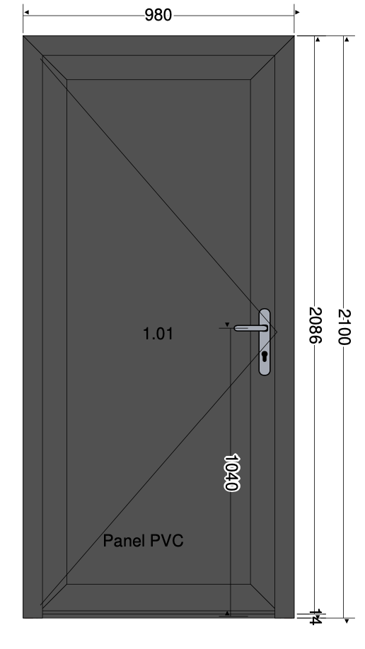 PANNELLO PORTA ANTRACITE - 980X2100 MM