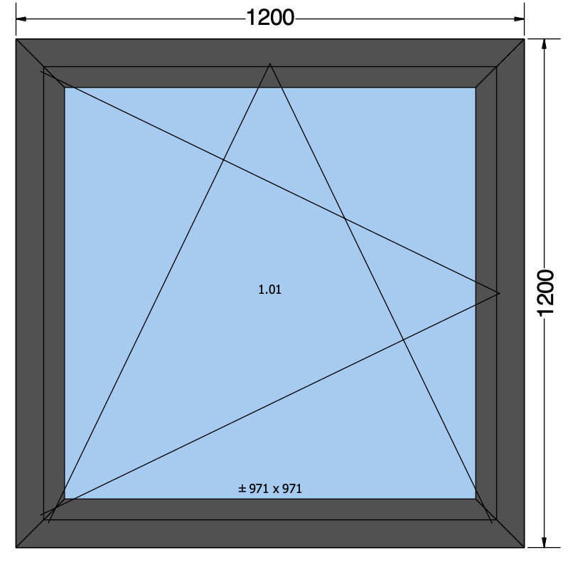 Finestra Anta/Anta Antracite - 1200x1200 MM