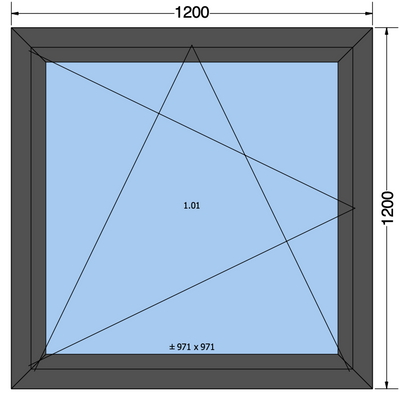 Draai/kiepraam antraciet - 1200x1200 MM