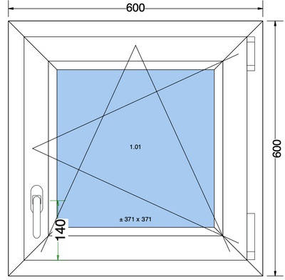 Draai/kiepraam antracietgrijs - 600x600 MM