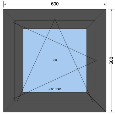 Draai/kiepraam antracietgrijs - 600x600 MM