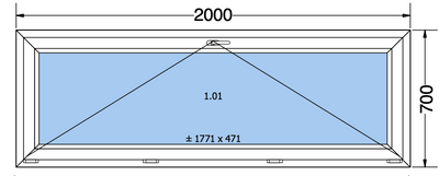 Finestra a ribalta - grigio antracite 2000x700 mm