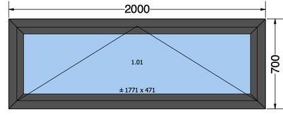 Kiep raam - antracietgrijs 2000x700 mm