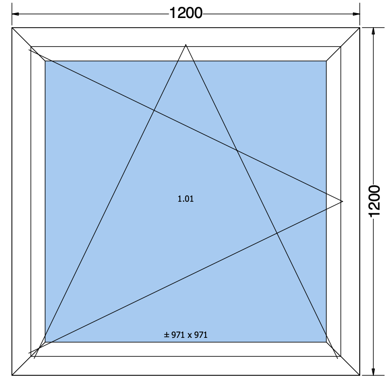 Draai/kiepraam wit - 1200x1200 MM