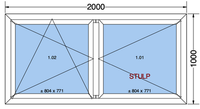 Finestra ad anta/ribalta a 2 ante bianca - 2000x1000 mm
