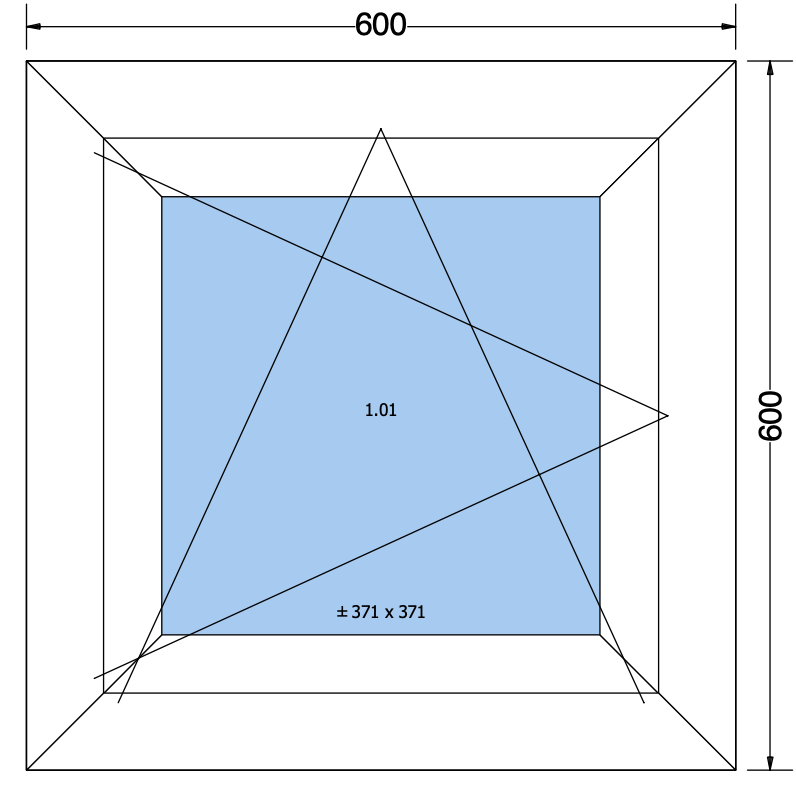 Finestra ad anta/ribalta bianca - 600x600 MM